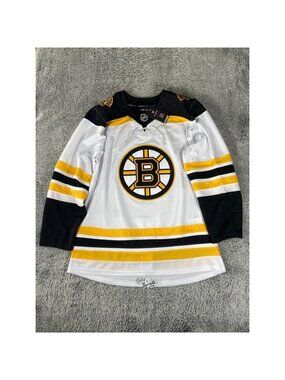 Fanatics Premium Boston Bruins Away Jersey Size 46 Men White Black Yellow NWT